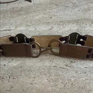 Chico's Brown Belt with Rugged Design